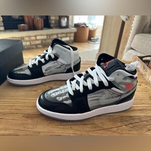 Nike Air Jordan 1 Mid SS (GS) Shoes "X-Ray"